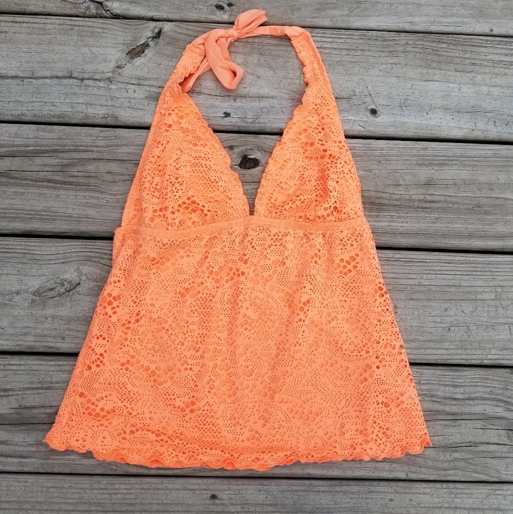 Mossimo Peach Lace Tankini Top Size Small